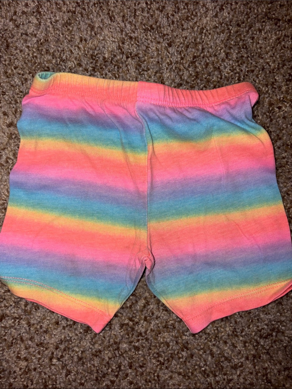 Swiggles Rainbow Striped Knit Shorts - Pink, Blue, Yellow